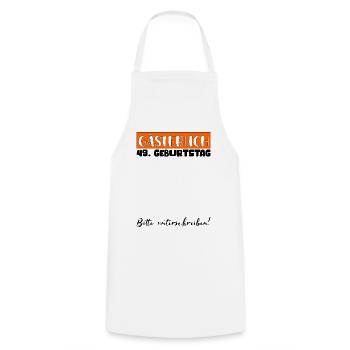 49 Birthday Gift Women's Decoration Men's Guestbook - Cooking Apron - white - Front - AI Model Male 185 dark (185cm)