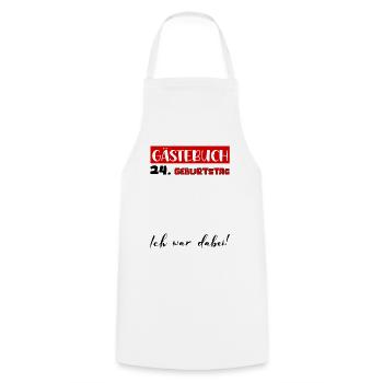 24th Birthday Gift Girls Boys Guestbook - Cooking Apron - white - Front - AI Model Male 185 dark (185cm)