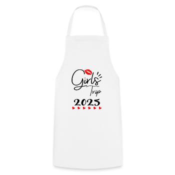 Girls' Trip 2025 Girls Trip Girls' Tour Girls trip - Cooking Apron - white - Front - AI Model Male 185 dark (185cm)