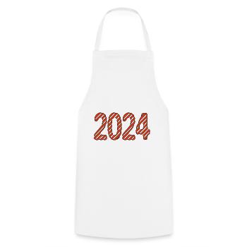 2024. NOËL. ANNEE. ANNIVERSAIRE. RETRAITE. FÊTE - Tablier de cuisine - blanc - Devant - AI Model Male 185 dark (185cm)