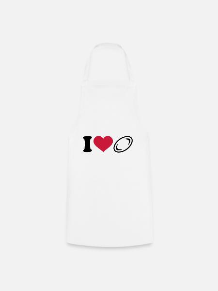rugby - Tablier de cuisine - blanc