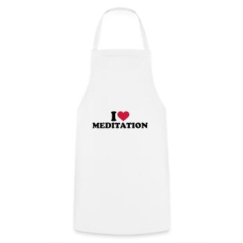 meditation - Cooking Apron - white - Front - AI Model Male 185 dark (185cm)