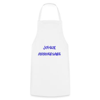 1. 1 AN. 1er ANNIVERSAIRE. ANNIVERSAIRE 1 AN - Tablier de cuisine - blanc - Devant - AI Model Male 185 dark (185cm)