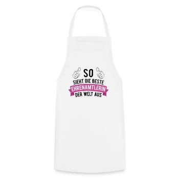 Ehrenamt Beste Ehrenamtlerin Spruch Geschenk - Kochschürze - Weiß - Vorne - AI Model Male 185 dark (185cm)