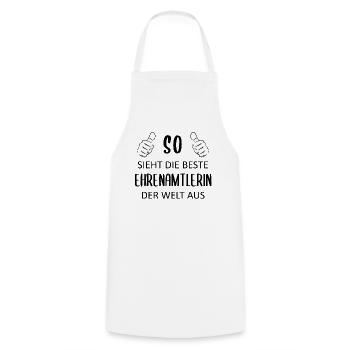 Ehrenamt Beste Ehrenamtlerin Spruch Geschenk - Kochschürze - Weiß - Vorne - AI Model Male 185 dark (185cm)