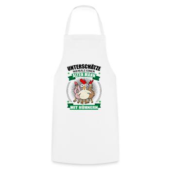 Hühner Alter Mann Spruch Hühnerliebhaber Geschenk - Kochschürze - Weiß - Vorne - AI Model Male 185 dark (185cm)