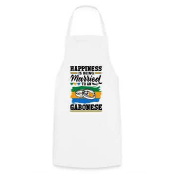 Gabonese Gabon Flag Happiness Is Being Married To - Cooking Apron - white - Front - AI Model Male 185 dark (185cm)