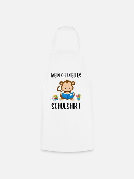 Affe Schulshirt Schulbeginn Schule Geschenk - Kochschürze - Weiß