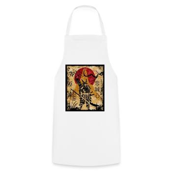 Samurai Japanische Kunst Vintage Kämpfer Retro - Kochschürze - Weiß - Vorne - AI Model Male 185 dark (185cm)