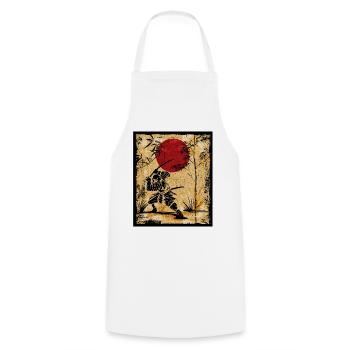 Samurai Japanese Art Vintage Fighter Retro - Cooking Apron - white - Front - AI Model Male 185 dark (185cm)