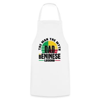 Béninois Bénin Drapeau Béninois Citation - Tablier de cuisine - blanc - Devant - AI Model Male 185 dark (185cm)