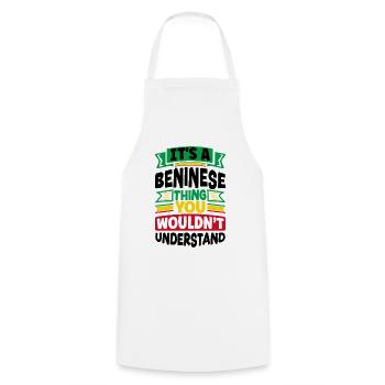 Béninois Bénin Drapeau Béninois Citation - Tablier de cuisine - blanc - Devant - AI Model Male 185 dark (185cm)