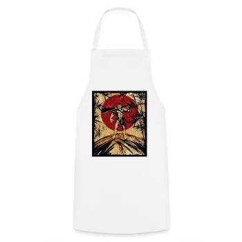 Oni Japanese Art Vintage Fighter Retro - Cooking Apron - white - Front - AI Model Male 185 dark (185cm)