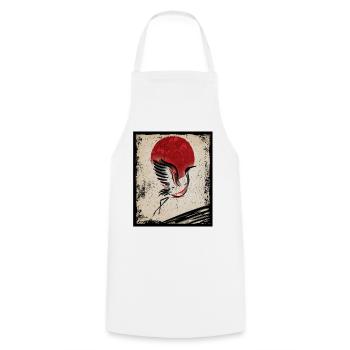 Grue Art Art Japonais Vintage Rétro - Tablier de cuisine - blanc - Devant - AI Model Male 185 dark (185cm)