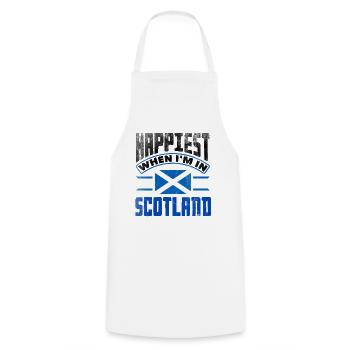Scottish Scotland Scottish Flag Quote - Cooking Apron - white - Front - AI Model Male 185 dark (185cm)