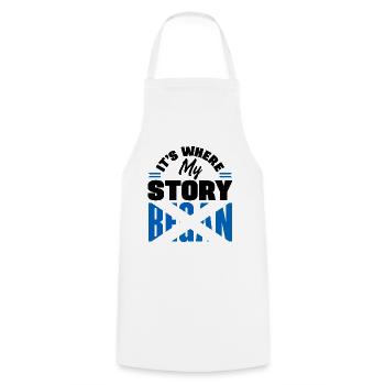 Scottish Scotland Scottish Flag Quote - Cooking Apron - white - Front - AI Model Male 185 dark (185cm)