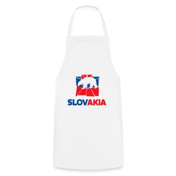 Slovak Slovakia Slovak Flag Quote - Cooking Apron - white - Front - AI Model Male 185 dark (185cm)