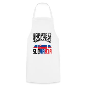 Slovak Slovakia Slovak Flag Quote - Cooking Apron - white - Front - AI Model Male 185 dark (185cm)