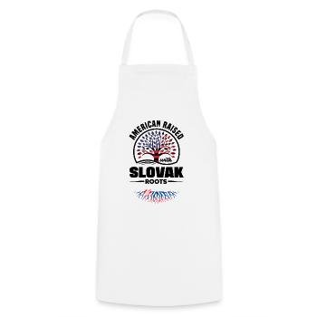 Slovak Slovakia Slovak Flag Quote - Cooking Apron - white - Front - AI Model Male 185 dark (185cm)