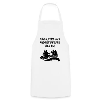 Rafting Wildwasserboot Lustiger Spruch Geschenk - Kochschürze - Weiß - Vorne - AI Model Male 185 dark (185cm)