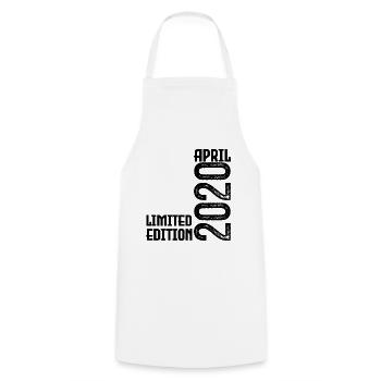 Gift April 2020. Birthday April 2020. April. - Cooking Apron - white - Front - AI Model Male 185 dark (185cm)