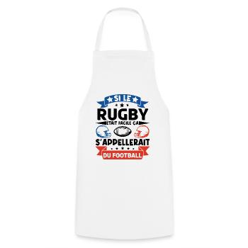 Cadeau rugbyman. cadeau rugby France. rugby fan . - Tablier de cuisine - blanc - Devant - AI Model Male 185 dark (185cm)