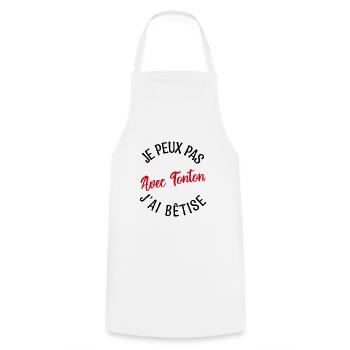 Cadeau Tonton, cadeau oncle, tonton de l'année. - Tablier de cuisine - blanc - Devant - AI Model Male 185 dark (185cm)