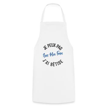 idée Cadeau frère. cadeau frères et sœurs. - Tablier de cuisine - blanc - Devant - AI Model Male 185 dark (185cm)
