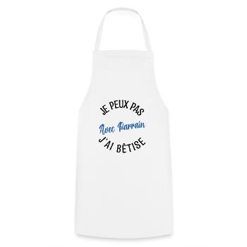 Cadeau Parrain, Cadeau futur parrain. - Tablier de cuisine - blanc - Devant - AI Model Male 185 dark (185cm)