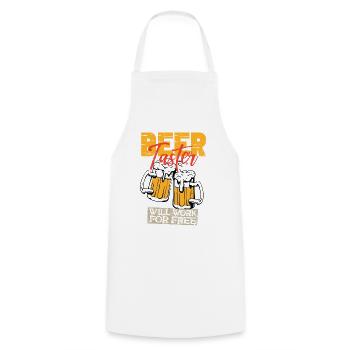 Feiern Bier Party Spruch I Biertrinken - Kochschürze - Weiß - Vorne - AI Model Male 185 dark (185cm)
