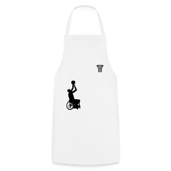 Basketball en fauteuil roulant Joueur de basketball en fauteuil roulant - Tablier de cuisine - blanc - Devant - AI Model Male 185 dark (185cm)