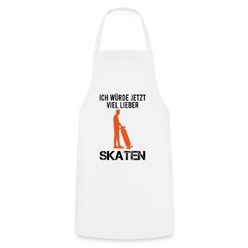 Skater Skateboard Fahrer Skaten Spruch Geschenk - Kochschürze - Weiß - Vorne - AI Model Male 185 dark (185cm)