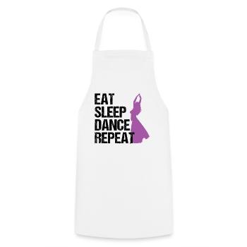 EAT SLEEP DANCE REPEAT Bauchtänzerin Geschenk - Kochschürze - Weiß - Vorne - AI Model Male 185 dark (185cm)