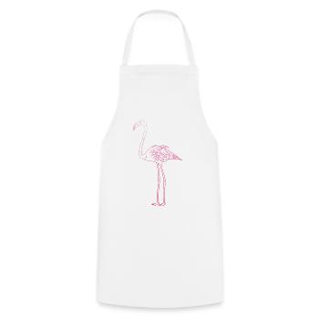 Flamingo stilvolles Geschenk - Kochschürze - Weiß - Vorne - AI Model Male 185 dark (185cm)