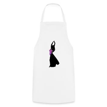 Grace in Motion - Magie de la danse du ventre - Tablier de cuisine - blanc - Devant - AI Model Male 185 dark (185cm)