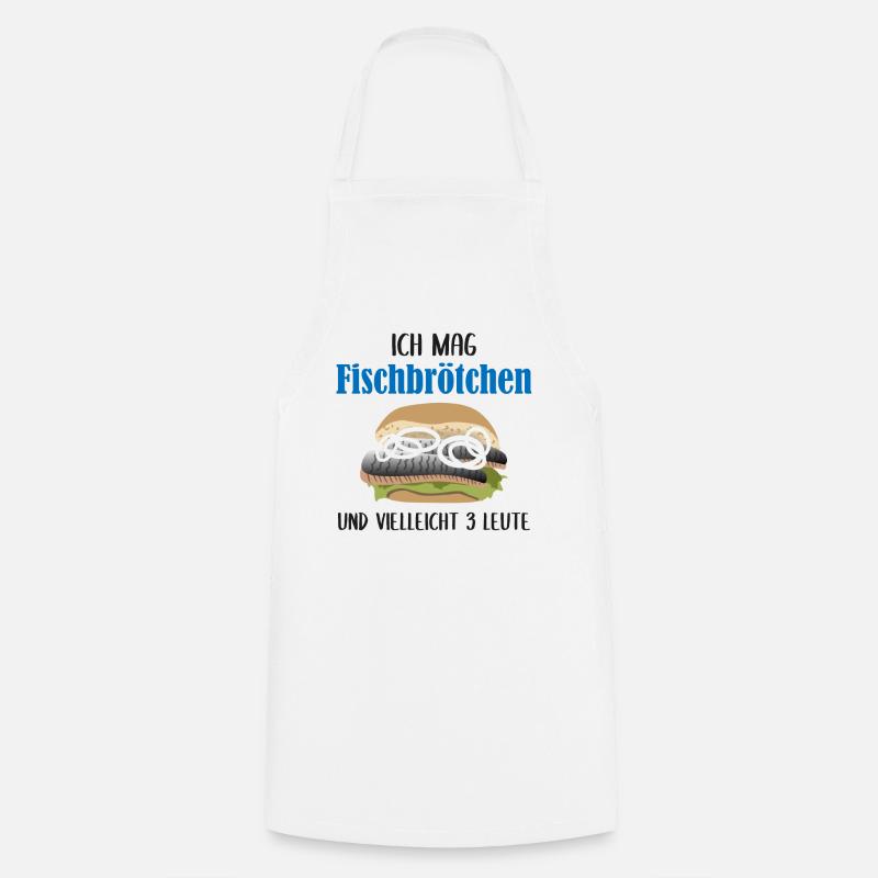 Fischbrötchen & 3 Leute - Soziale Diät Geschenk - Kochschürze - Weiß