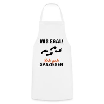 Sorglos Spaziergang Humorvolles Geschenk - Kochschürze - Weiß - Vorne - AI Model Male 185 dark (185cm)
