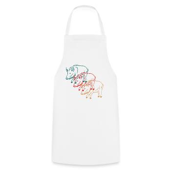 Trio Of Wild Boars Nature-Loving Gift - Cooking Apron - white - Front - AI Model Male 185 dark (185cm)