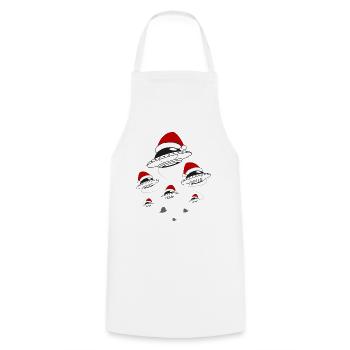UFO Santa Hat Alien Holidays - Cooking Apron - white - Front - AI Model Male 185 dark (185cm)