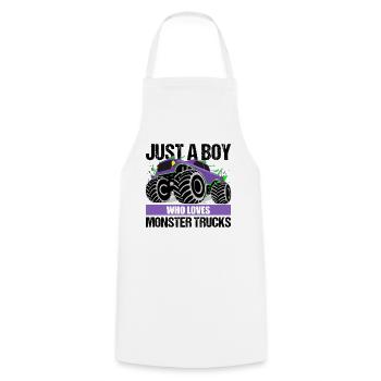 Garçon Monster Truck Passion Cadeau - Tablier de cuisine - blanc - Devant - AI Model Male 185 dark (185cm)
