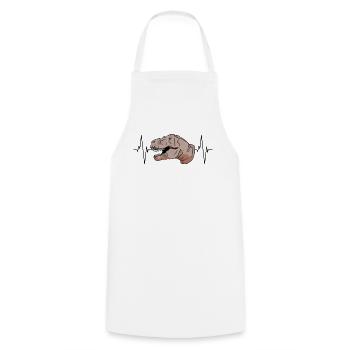 T-Rex Heartbeat cadeau primitif - Tablier de cuisine - blanc - Devant - AI Model Male 185 dark (185cm)