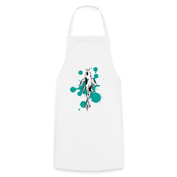 Single Koi Strength River of Life - Cooking Apron - white - Front - AI Model Male 185 dark (185cm)