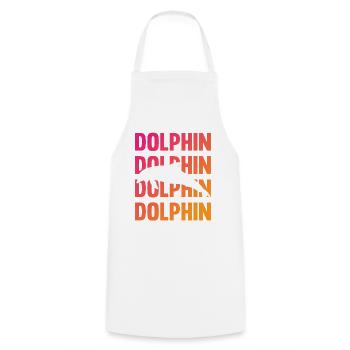Dolphin Contour Typography Style - Cooking Apron - white - Front - AI Model Male 185 dark (185cm)