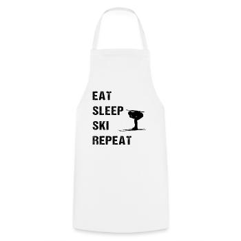 Ski repetition for biathlon fans - Cooking Apron - white - Front - AI Model Male 185 dark (185cm)