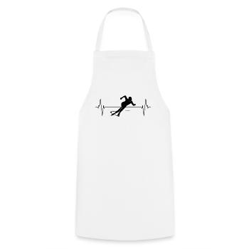 Heartbeat Patinage de vitesse Passion cadeau - Tablier de cuisine - blanc - Devant - AI Model Male 185 dark (185cm)