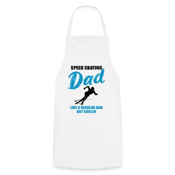 Cool Speed Skating Dad Gift - Cooking Apron - white - Front - AI Model Male 185 dark (185cm)