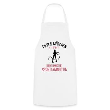 Mädchen liebt Rhythmische Gymnastik - Kochschürze - Weiß - Vorne - AI Model Male 185 dark (185cm)