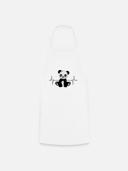 Panda-Herzschlag für Tierfreunde - Kochschürze - Weiß