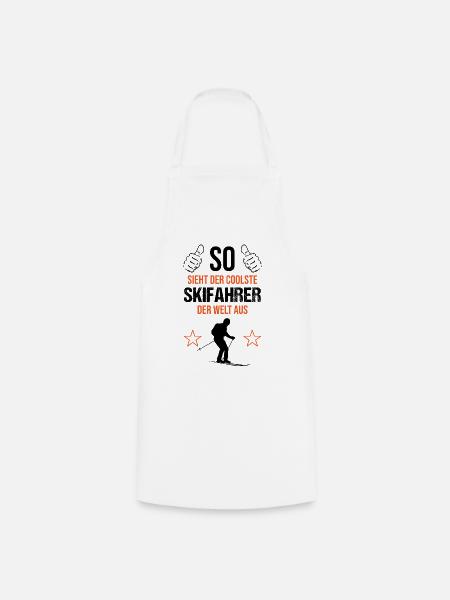 Geschenk für den Top-Skifahrer - Kochschürze - Weiß