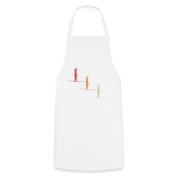 Colorful Slackline Art - Balance in Color - Cooking Apron - white - Front - AI Model Male 185 dark (185cm)